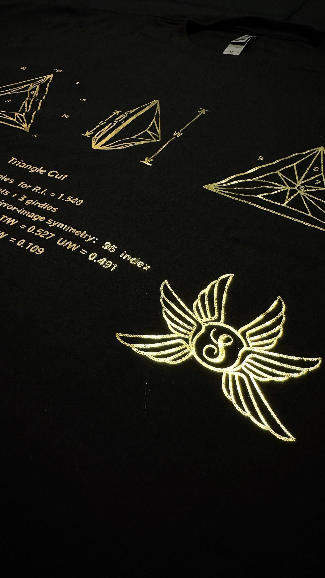 Triangle Cut Gemstone Diagram Shirt
