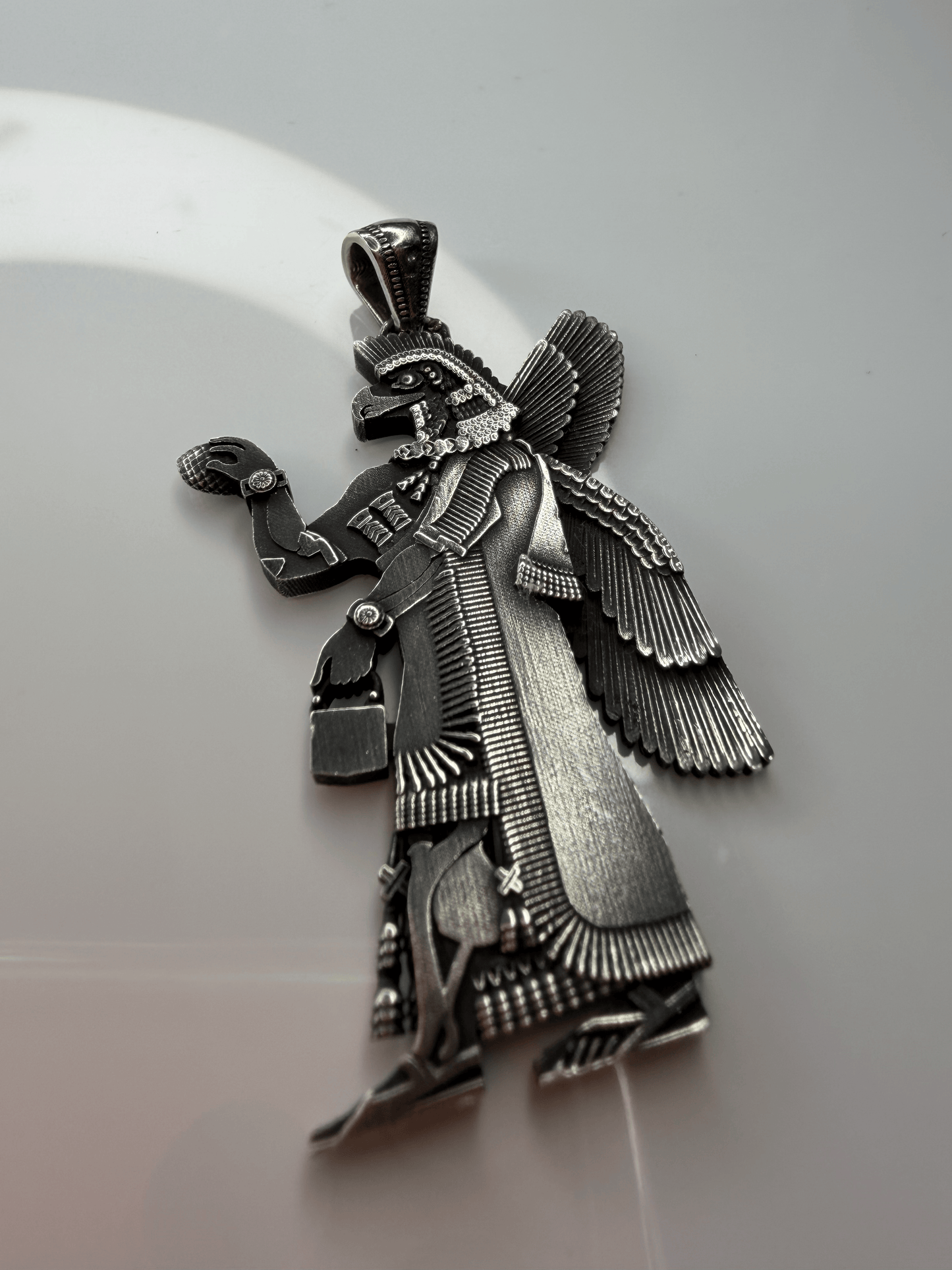 Sterling Silver Assyrian Winged Apkallu (Annunaki) Pendant