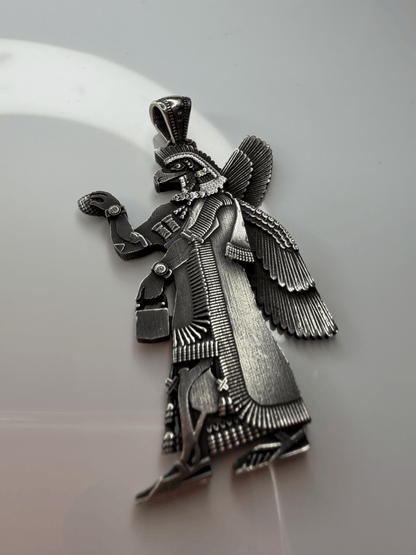 Sterling Silver Assyrian Winged Apkallu (Annunaki) Pendant