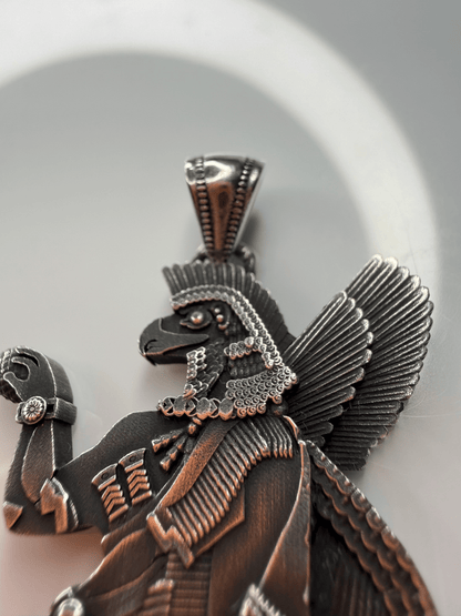 Sterling Silver Assyrian Winged Apkallu (Annunaki) Pendant