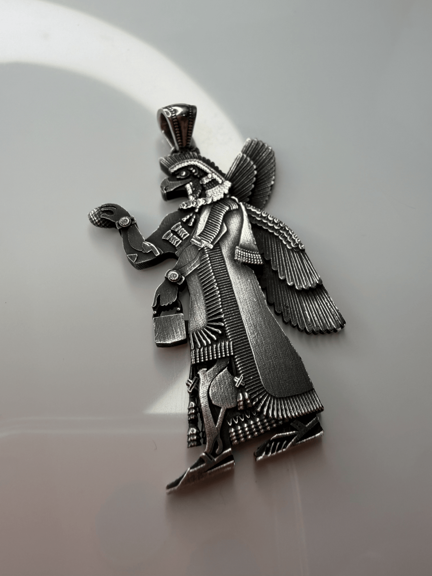 Sterling Silver Assyrian Winged Apkallu (Annunaki) Pendant