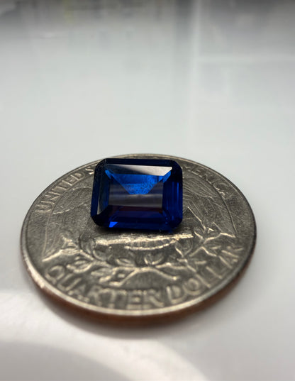 Emerald Cut Lab Grown Blue Sapphire 2.60cts