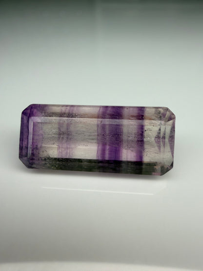 Emerald Cut Purple Banded Flourite 18.10cts