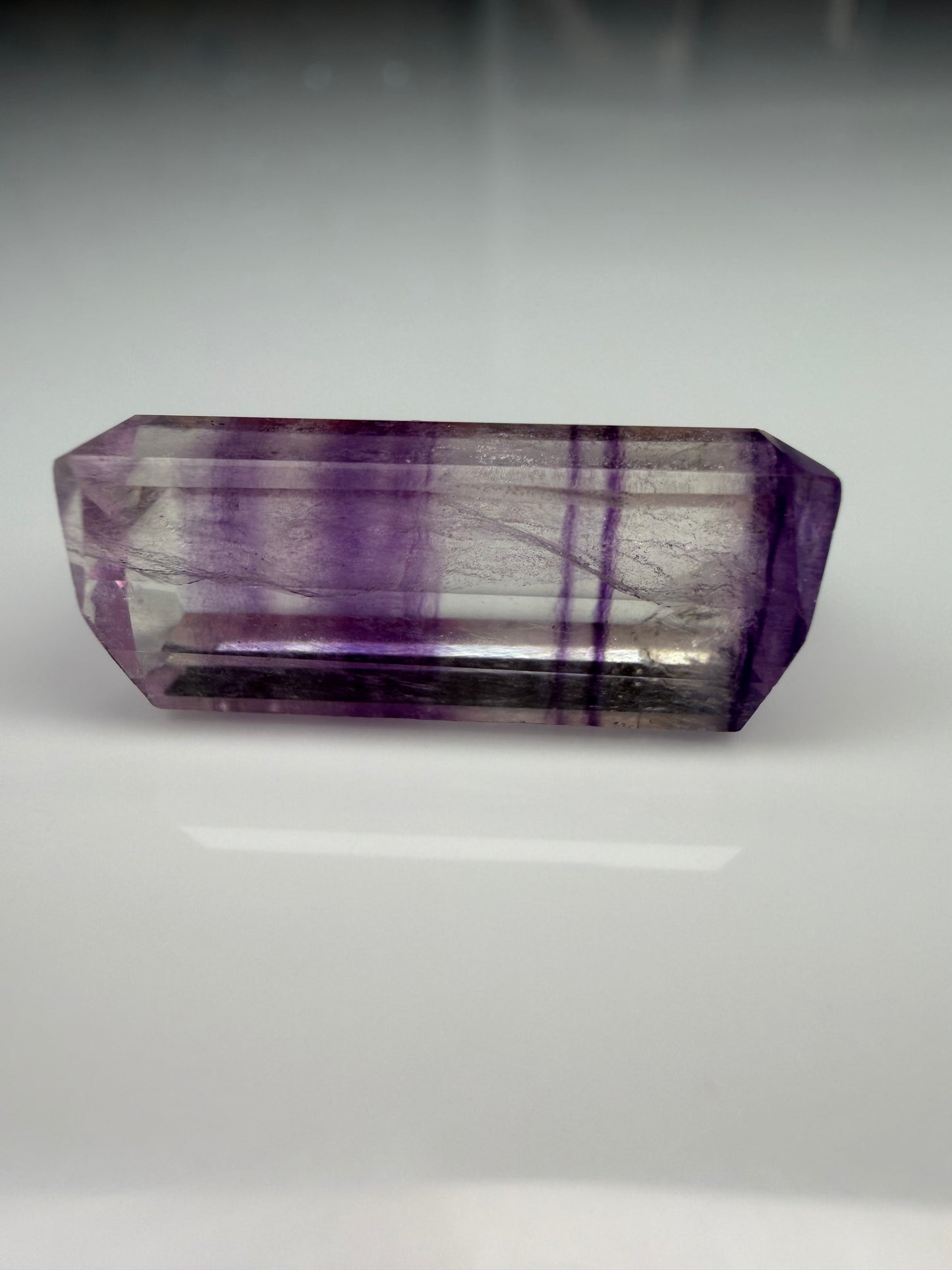 Emerald Cut Purple Banded Flourite 18.10cts