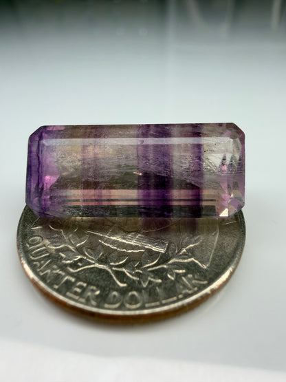 Emerald Cut Purple Banded Flourite 18.10cts