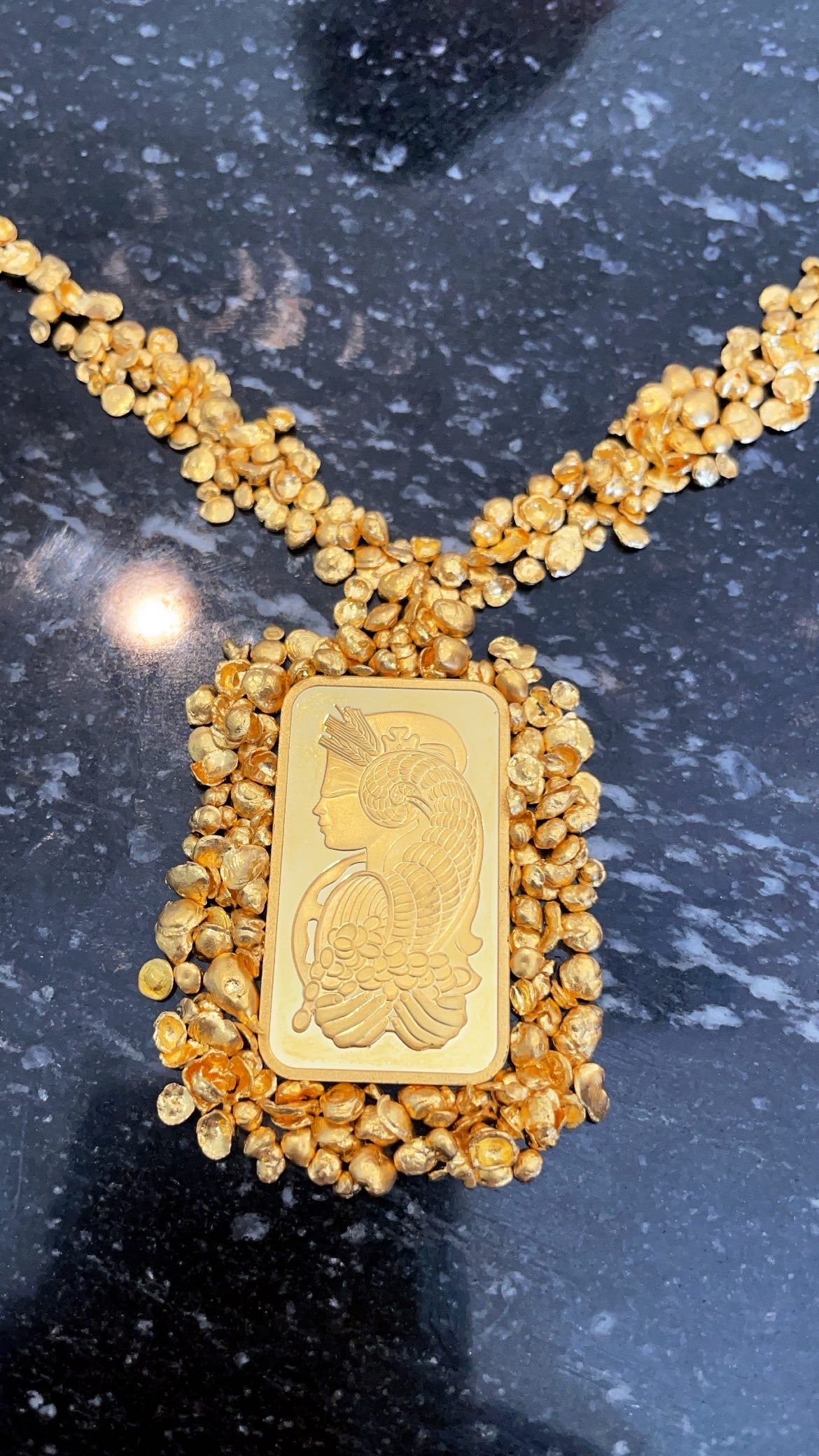Pamp Fortuna Suisse 1 oz Gold Bar Pendant
