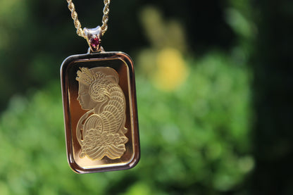Pamp Fortuna Suisse 1 oz Gold Bar Pendant