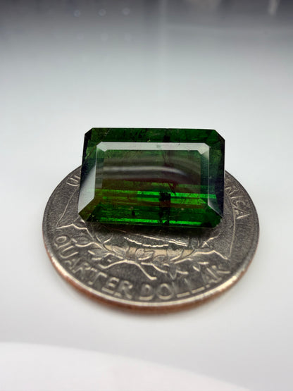Emerald Cut Natural Green Tourmaline 10.20cts