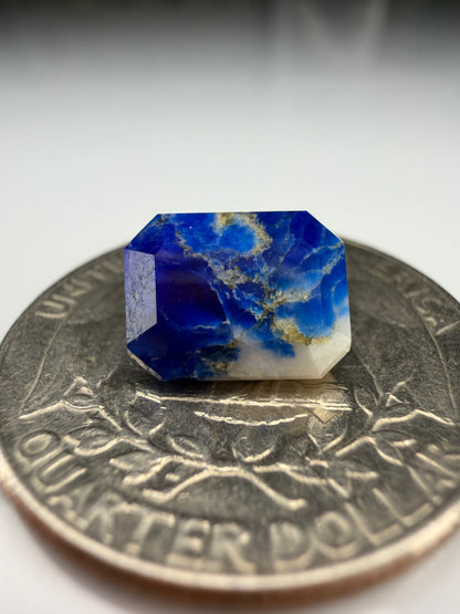 Emerald Cut Ocean Swirl Hauyne 2.25ct