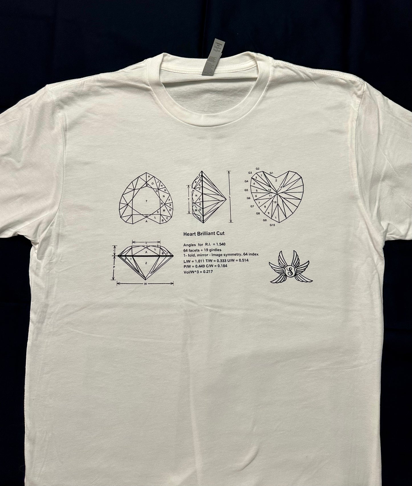 Heart Brilliant Cut Gemstone Diagram Shirt