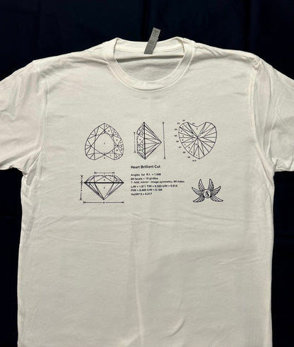 Heart Brilliant Cut Gemstone Diagram Shirt