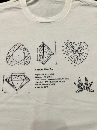Heart Brilliant Cut Gemstone Diagram Shirt
