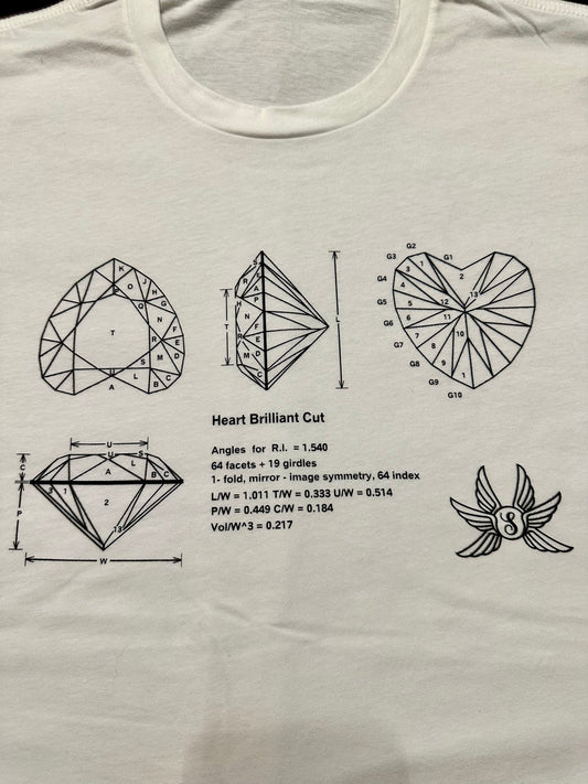 Heart Brilliant Cut Gemstone Diagram Shirt