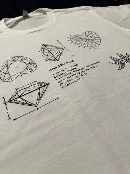 Heart Brilliant Cut Gemstone Diagram Shirt