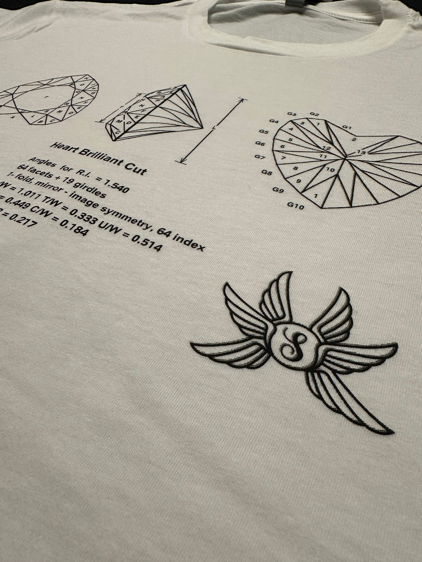Heart Brilliant Cut Gemstone Diagram Shirt