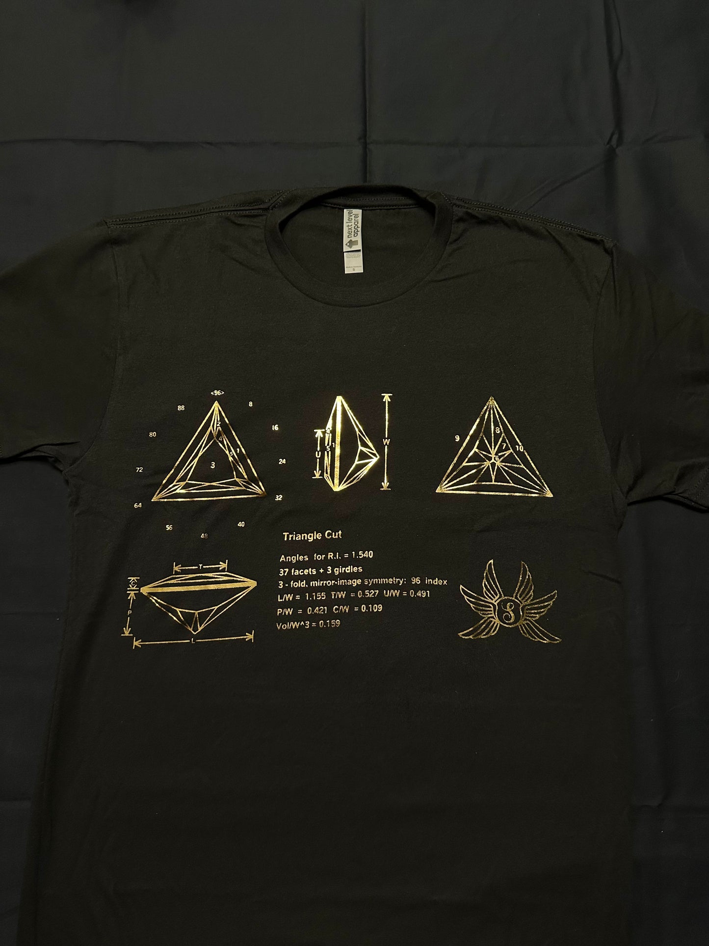 Triangle Cut Gemstone Diagram Shirt