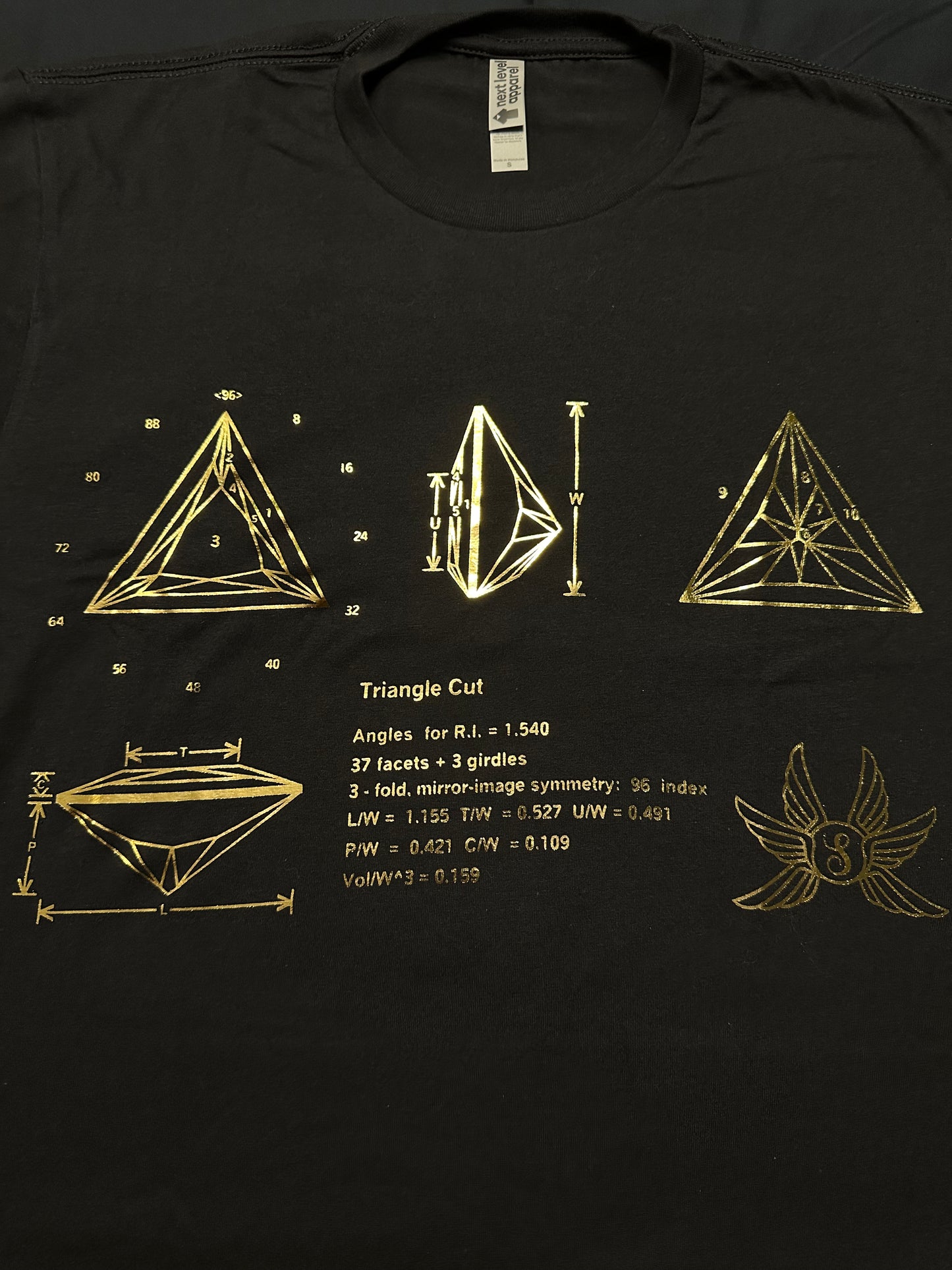 Triangle Cut Gemstone Diagram Shirt