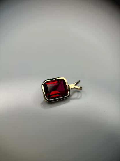 Lab Ruby Gold Pendant