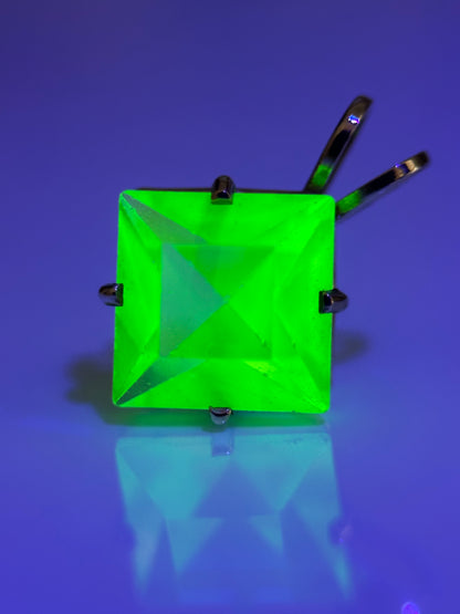 Uranium Glass Gold Pendant