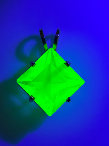 Uranium Glass Gold Pendant