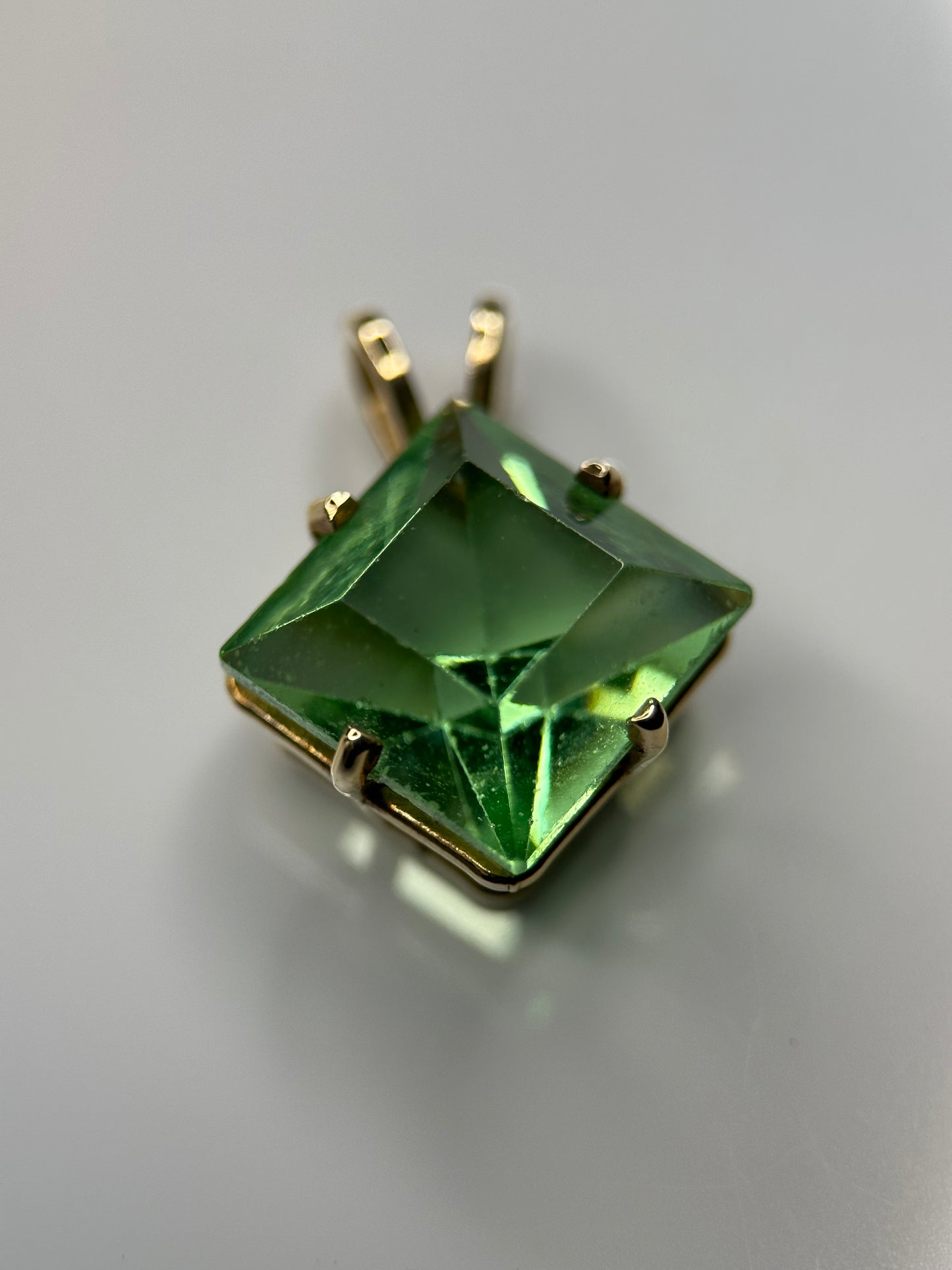 Uranium Glass Gold Pendant