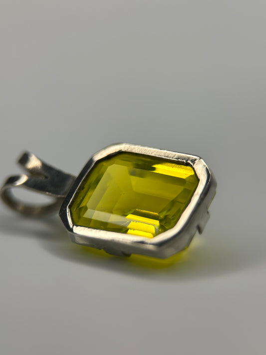 Silver Yttrium Garnet Pendant