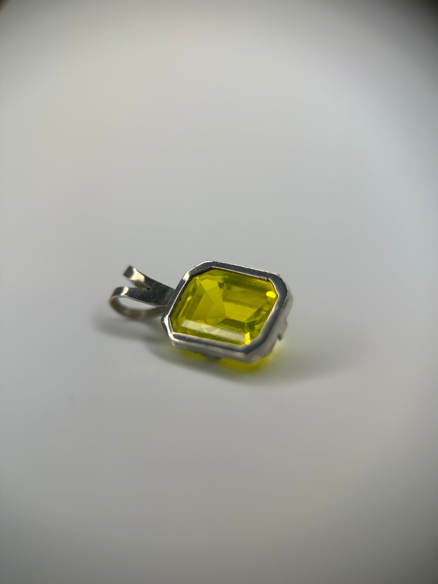 Silver Yttrium Garnet Pendant