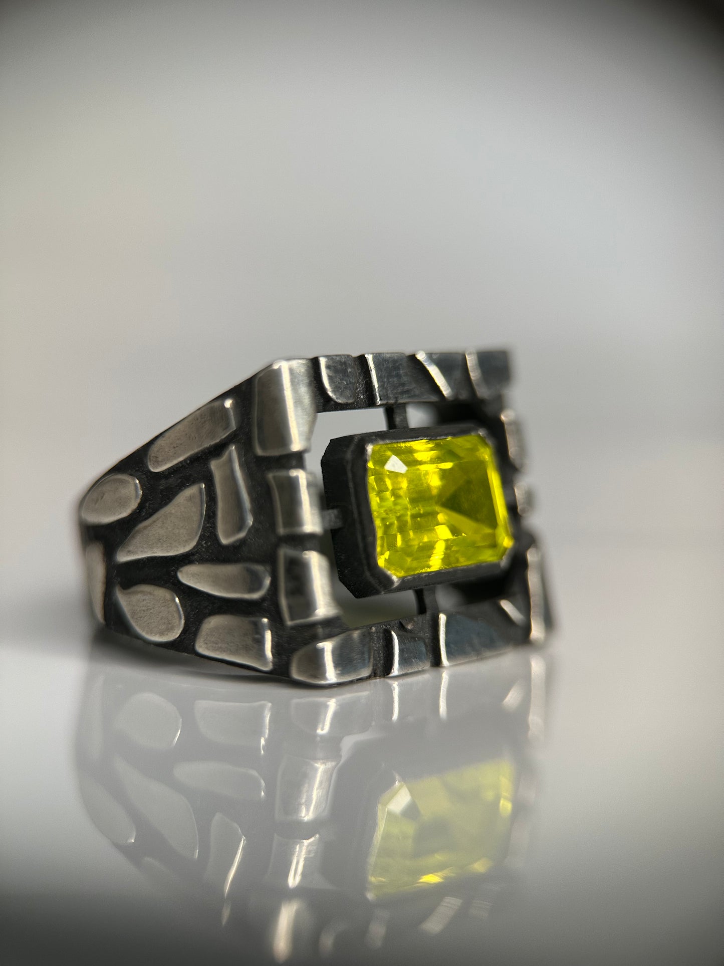 Yttrium Garnet Nugget ring