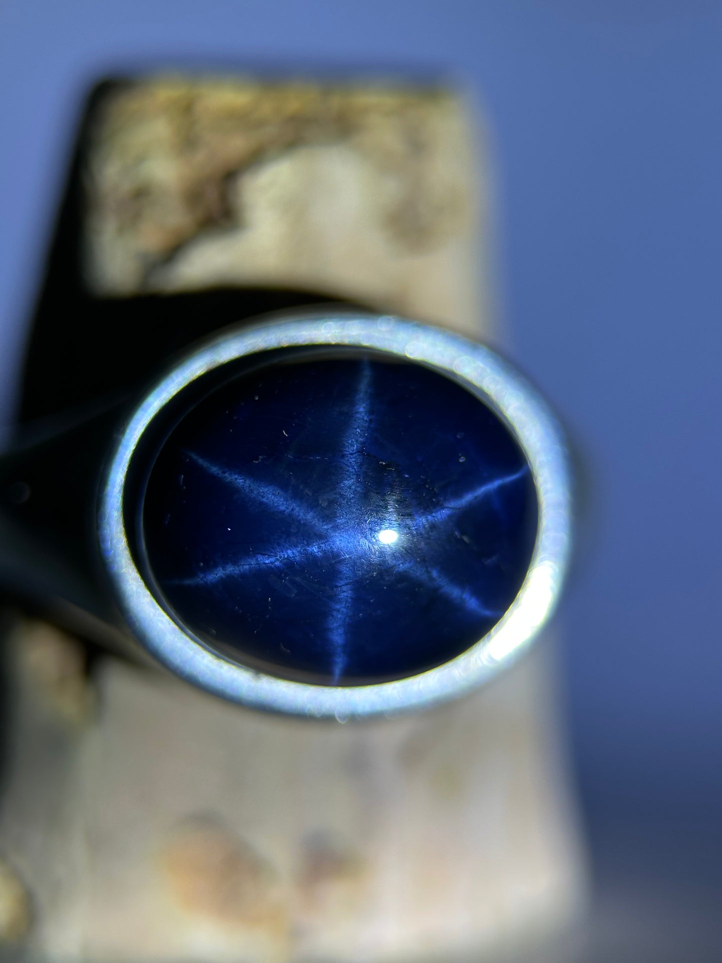 Star Sappphire Cabochon Silver Ring