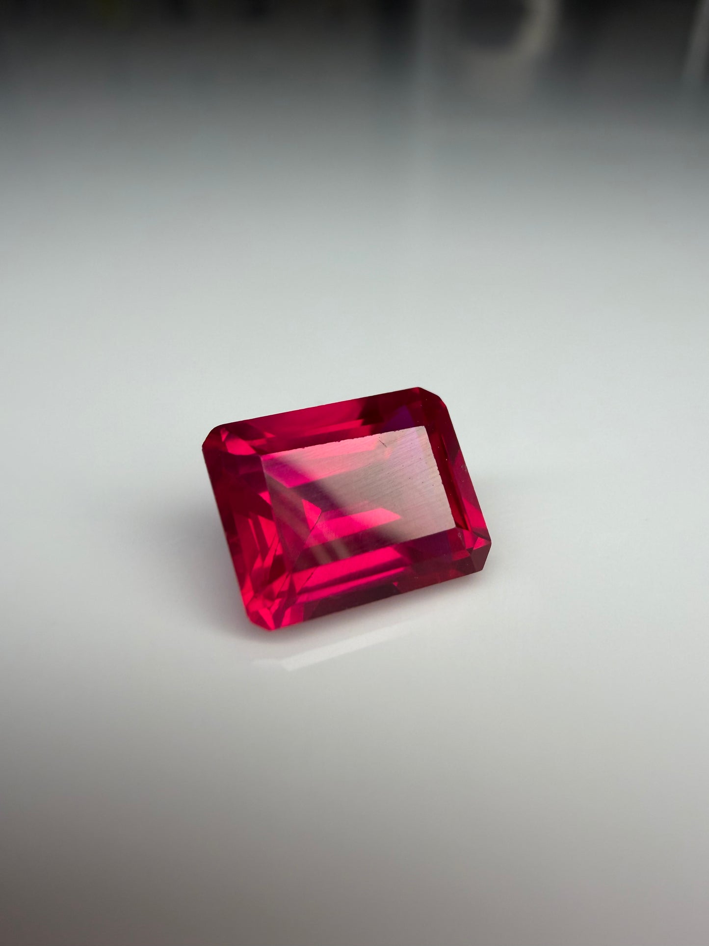 Emerald Cut Lab Grown Ruby 3.15cts