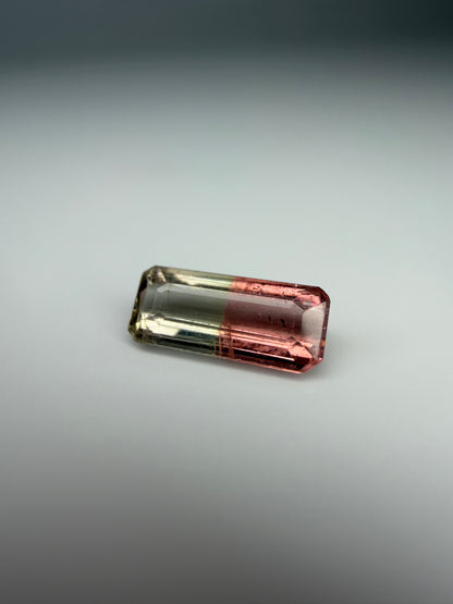 Emerald-Cut Pink & Clear Bi-Color Tourmaline 0.80ct