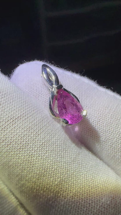 Pink Tourmaline White Gold Pendant